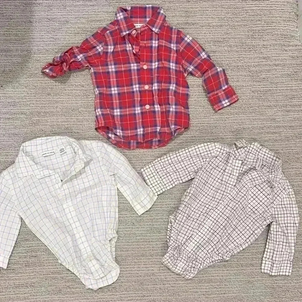 NWOT 3-6 month Janie and Jack plaid shirt/onesie bundle of 3